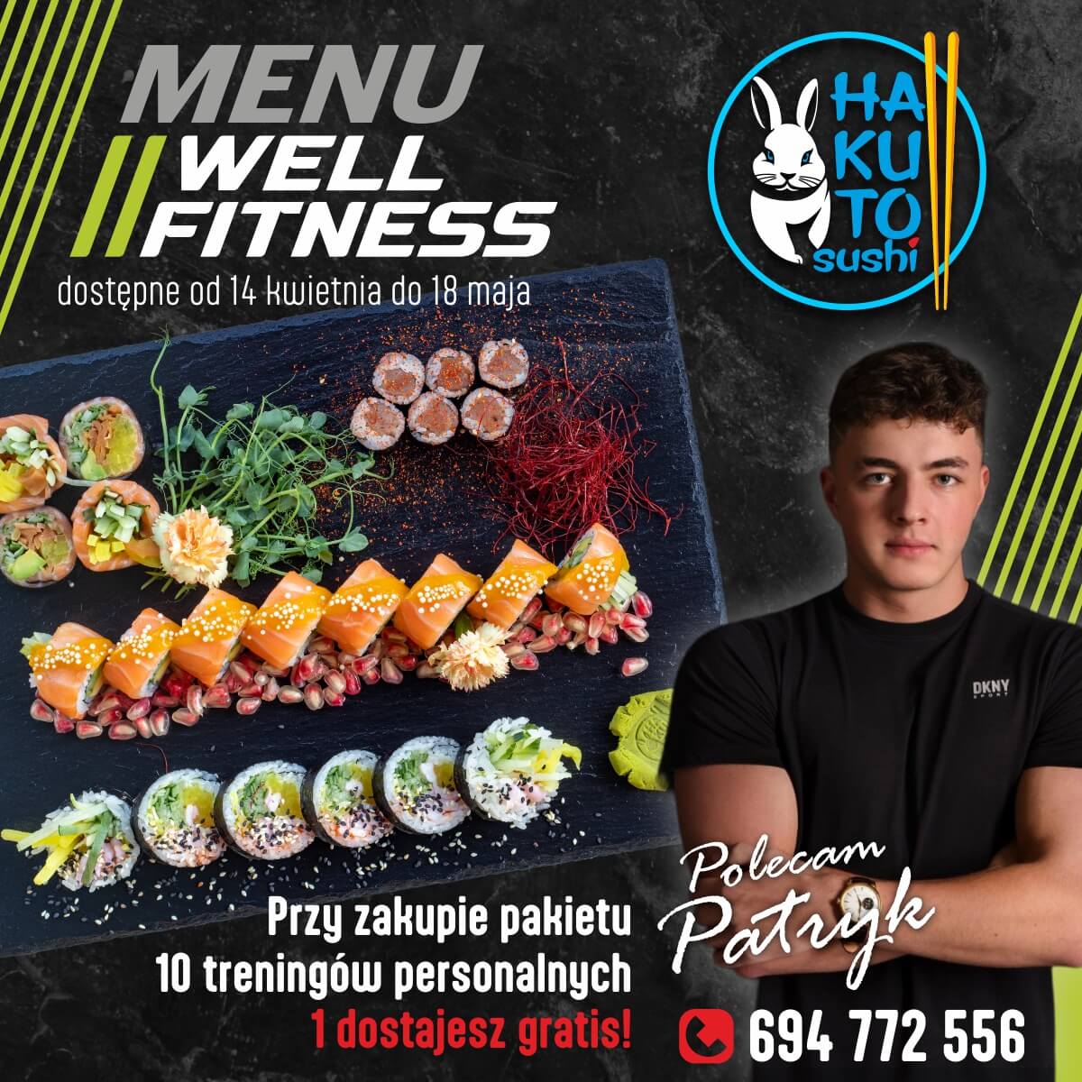Sushi+siłownia = świetna sylwetka!