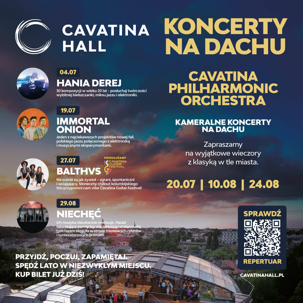 Letnie koncerty na dachu Cavatiny