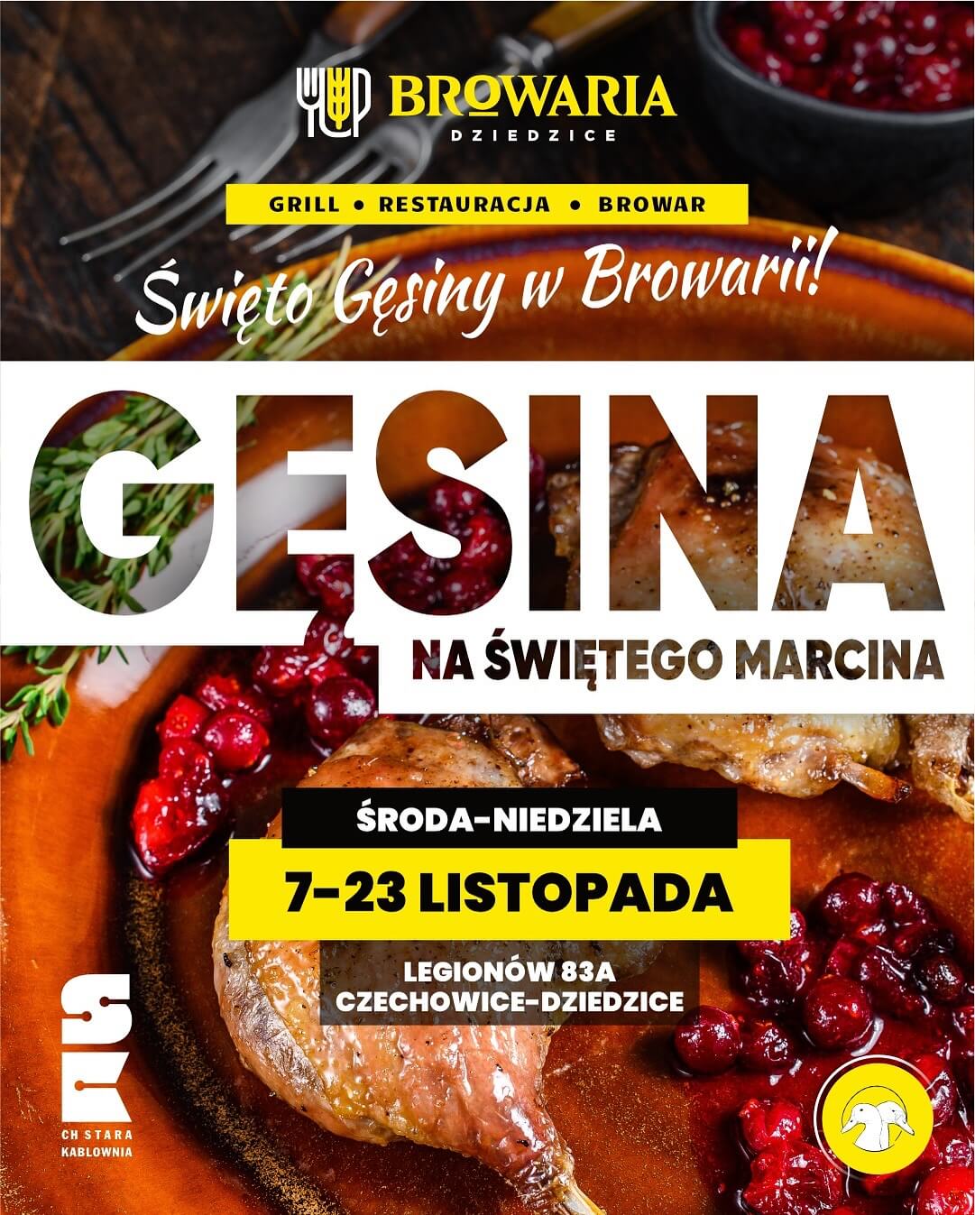 Gęsina wciąż na talerzach w Browarii!