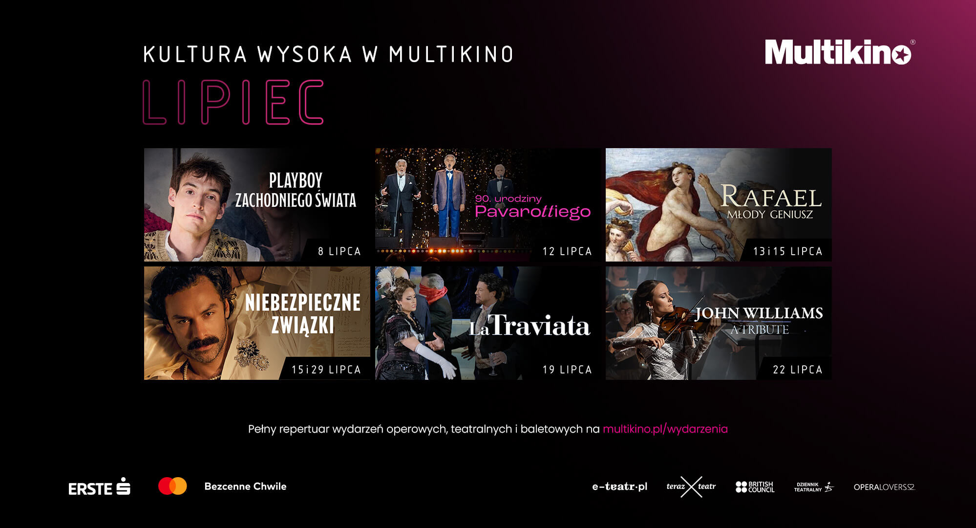 Kultura wysoka w Multikinie w lipcu